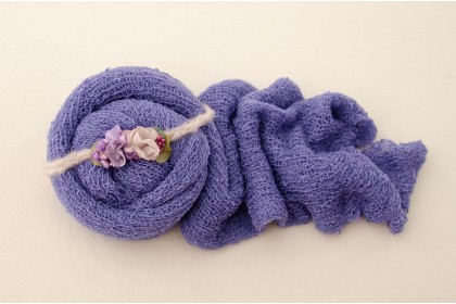 Conjunto Wrap + Headband  - Blueberry