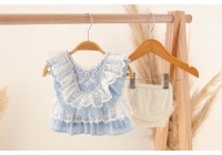 Conjunto Helena Newborn Azul (sob encomenda) 