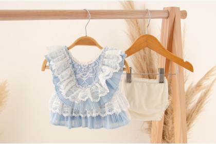 Conjunto Helena Newborn Azul (sob encomenda) 