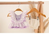 Conjunto Helena Newborn Lilás (sob encomenda) 