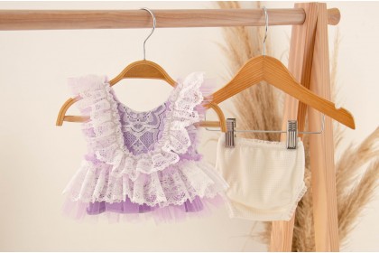 Conjunto Helena Newborn Lilás (sob encomenda) 