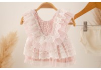 Conjunto Helena Newborn Rosa (sob encomenda) 